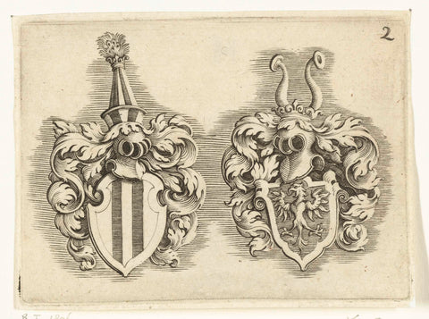 Two coats of arms, Michiel le Blon, c. 1611 - c. 1625 Canvas Print