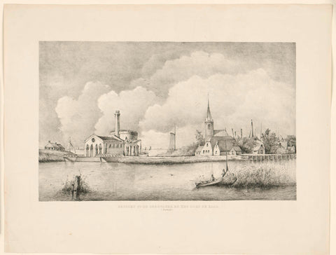 Pumping station De Leeghwater bij de Kaag, 1848, anonymous, 1848 - 1850 Canvas Print