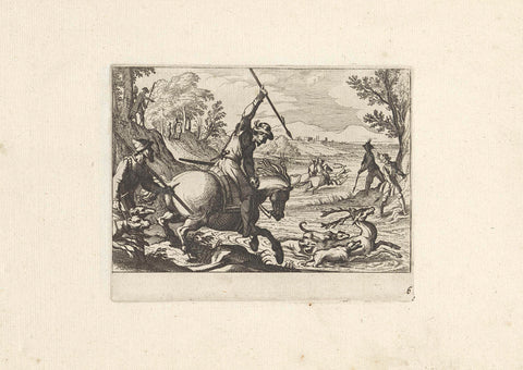 Hunt for deer, anonymous, 1624 Canvas Print