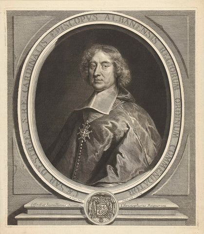 Portret van César d'Estrées, Gerard Edelinck, 1698 Canvas Print