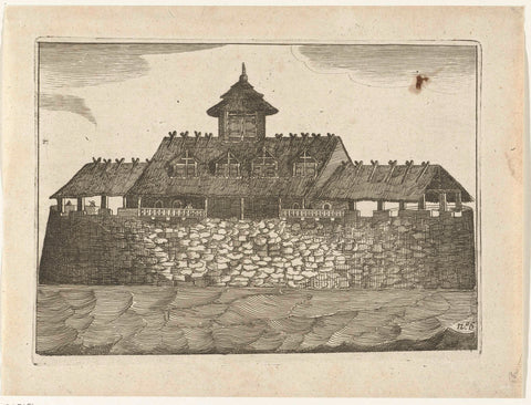 The fort on Ambon as seen from the water, 1607, anonymous, 1644 - 1646 Canvas Print