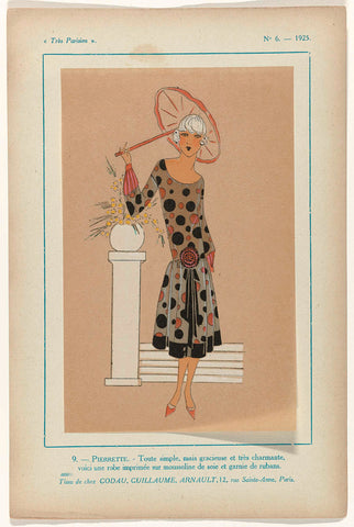 Très Parisien, 1925, No. 6, Pl. 9: -PIERRETTE., G-P. Joumard, 1925 Canvas Print