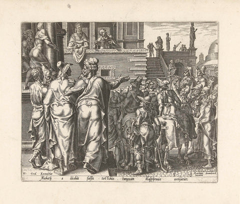 Nabot is charged with blasphemy, Philips Galle, c. 1561 Canvas Print