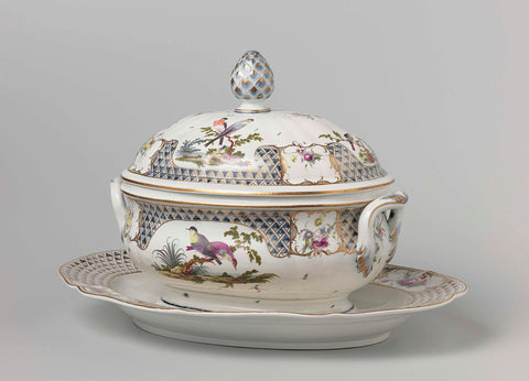 Tureen and stand, Porzellanmanufaktur Frankenthal, c. 1770 - c. 1775 Canvas Print