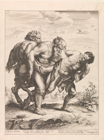 Dronken Silenus, Schelte Adamsz. Bolswert, 1596 - 1659 Canvas Print