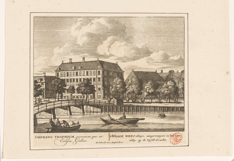 View of the Walenweeshuis on the Vijzelgracht in Amsterdam, anonymous, 1757 - 1766 Canvas Print