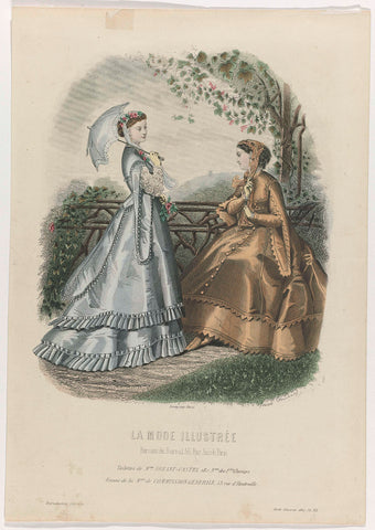 La Mode Illustrée, 1867, No. 32: Toilettes de Mme Breant-Castel (...), A. Bodin, 1867 Canvas Print