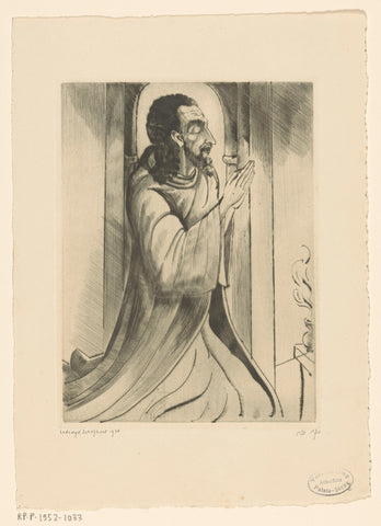 Praying man, Lodewijk Schelfhout, 1926 Canvas Print