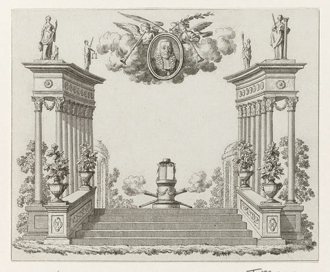 Allegory in honour of Hendrik Hooft Danielsz., 1787, anonymous, 1787 Canvas Print