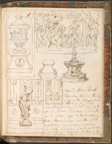 Manuscript with sketches for commissions, Philip Tidemann, 1694 - 1697 Canvas Print