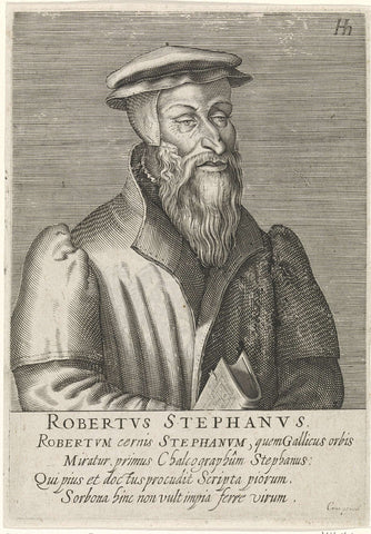 Portret van Robert I Estienne, Hendrick Hondius (I), 1599 Canvas Print