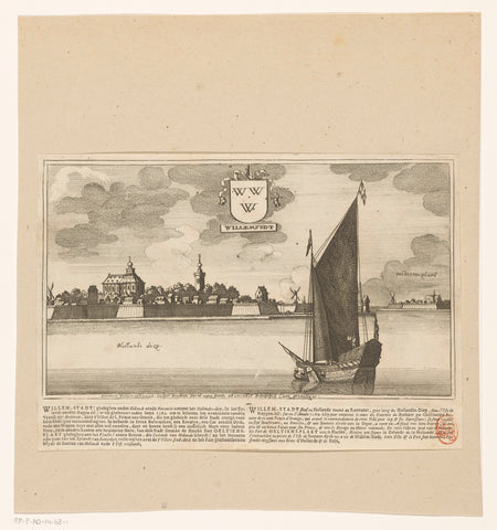 Gezicht op Willemstad (Noord-Brabant), Gaspar Bouttats, c. 1675 Canvas Print