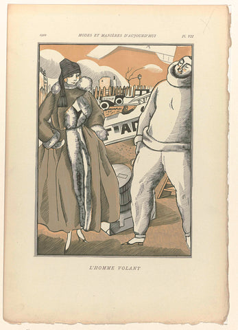 Modes et Manière d'Aujourd'hui, 1922, Pl. 7 : L'Homme Volant, Fernand Siméon, 1923 Canvas Print