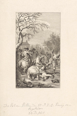 The Death of William III during a Hunting Party, 1702, Reinier Vinkeles (I), 1794 Canvas Print