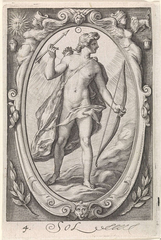 Sun (Apollo), Jacob Matham, 1597 Canvas Print