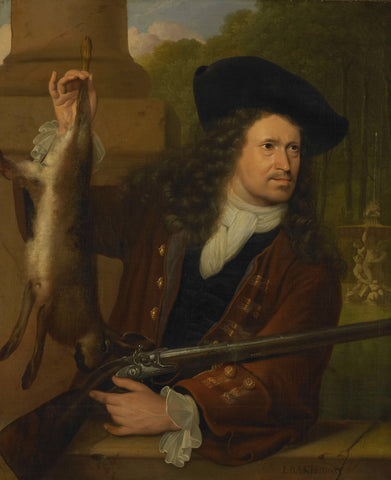 Jan de Hooghe (1650-1731). Anna de Hooghe's Cousin, Dressed for Shooting, Ludolf Bakhuysen, 1700 Canvas Print