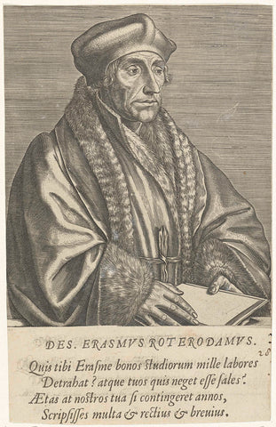 Portrait of Desiderius Erasmus, Philips Galle, 1572 Canvas Print