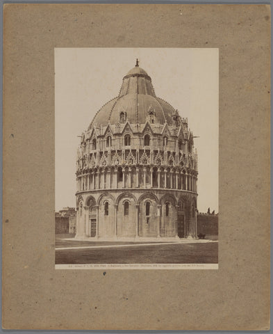 View of the Baptistery in Pisa, Alinari, c. 1875 - c. 1900 Canvas Print