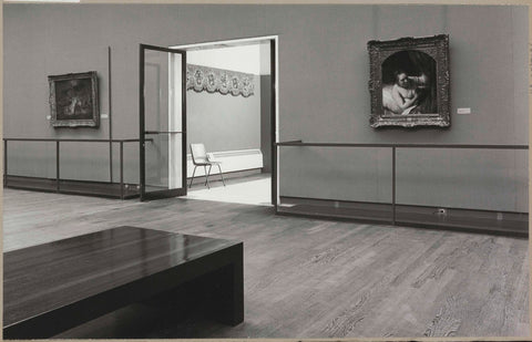 Room with two paintings, a bench for visitors and a passage, c. 1969 Canvas Print