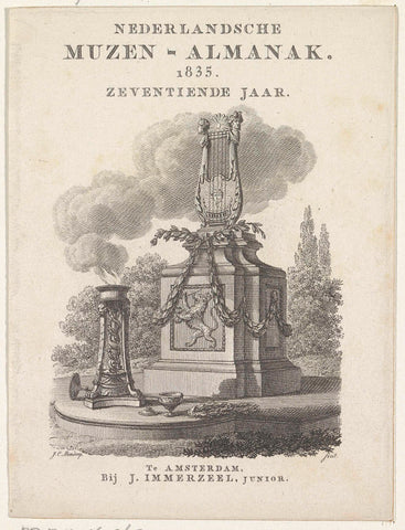 Title page for: Nederlandsche Muzen-Almanak 1835, Johannes Christiaan Bendorp, 1835 Canvas Print