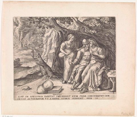 Lot and his daughters, Frans Menton, 1596 - 1643 Canvas Print