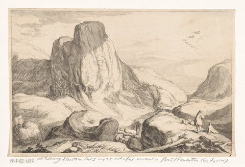 Mountain landscape, Frederick Bloemaert, after 1647 Canvas Print