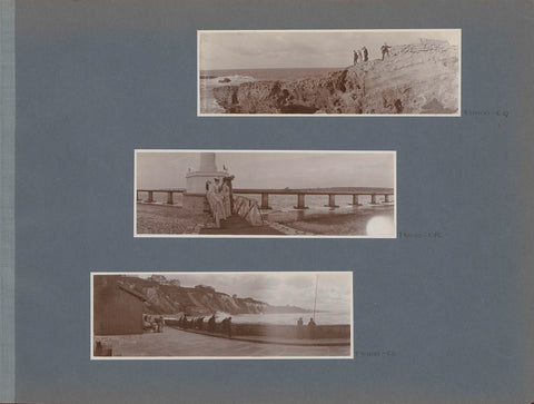 Group of men and women standing on rocks on the French coast, anonymous, 1902 Canvas Print