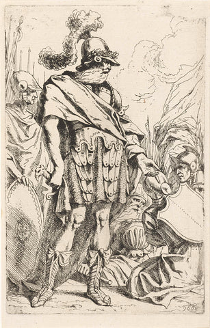 Roman soldier with helmet and beard, Leendert van der Cooghen, 1665 Canvas Print