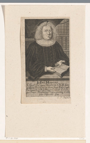 Portret van Johann Friedrich Mayer, Georg Paul Busch, c. 1716 - 1756 Canvas Print