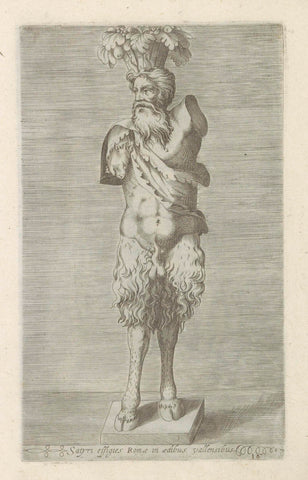 Sculpture of a satyr, anonymous, 1584 Canvas Print