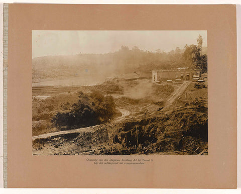 Overview of the Open-day construction Koollaag A2 at Tunnel 8. Op den achtergrond het compressorenhuis, anonymous, 1921 - 1922 Canvas Print