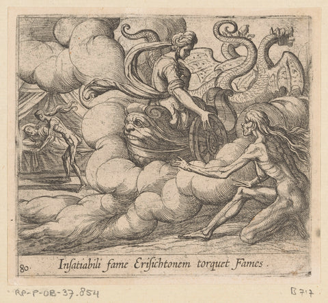 Nymph of Ceres orders Hunger to meet Erysichthon, Antonio Tempesta, 1606 Canvas Print