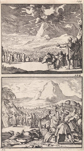 Legislation on Mount Sinai / Moses Explains the Ten Commandments to the Elders, Caspar Luyken, 1698 Canvas Print