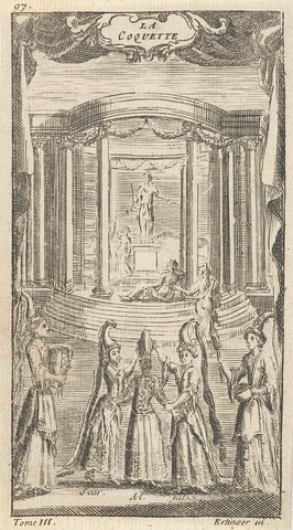 Title page for La Coquette, in Le Théâtre Italien de Gherardi, Paris 1700, Franz Ertinger, 1694 - 1700 Canvas Print