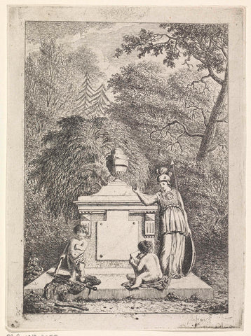 Allegorisch grafmonument voor de Leidse student S. van Schaak, 1794, Johannes Christiaan Janson (possibly), 1794 - 1796 Canvas Print