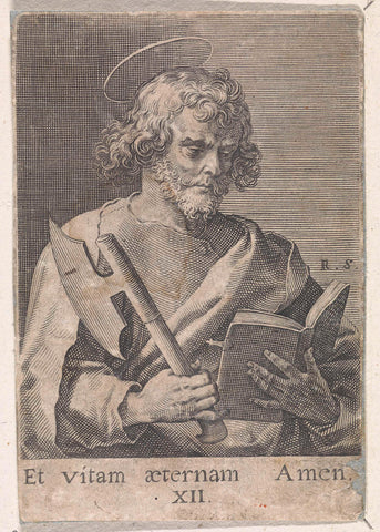 Apostel Matthias, Raphaël Sadeler (I), 1570 - 1600 Canvas Print