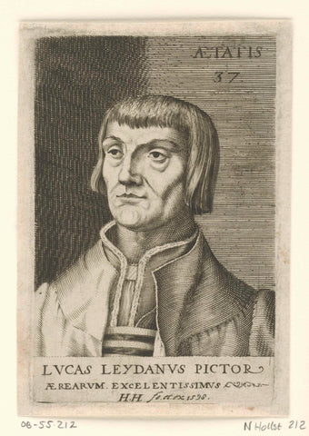 Portrait of Lucas van Leyden, Hendrick Hondius (I), 1598 Canvas Print