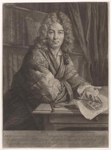 Portrait of Bernard Picart, Nicolaas Verkolje, 1714 Canvas Print