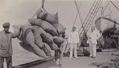 Coffee loading in Les Cayes, Andries Augustus Boom, 1912 Canvas Print