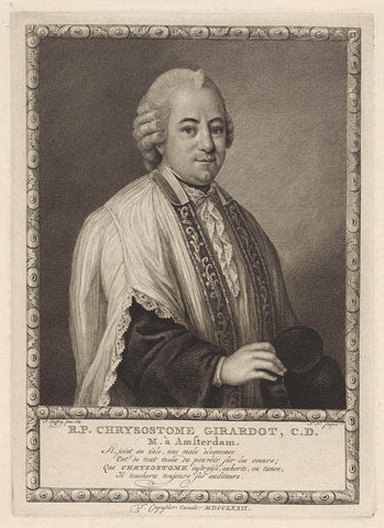 Portret van Chrysostome Girardot, Pieter Tanjé (attributed to), 1772 Canvas Print