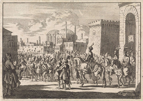 Entry of Sultan Mustafa II at Constantinople, 1695, Jan Luyken, 1698 Canvas Print