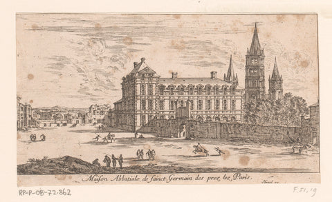 View of the Abbey of Saint-Germain-des-Prés, Israel Silvestre, 1652 Canvas Print