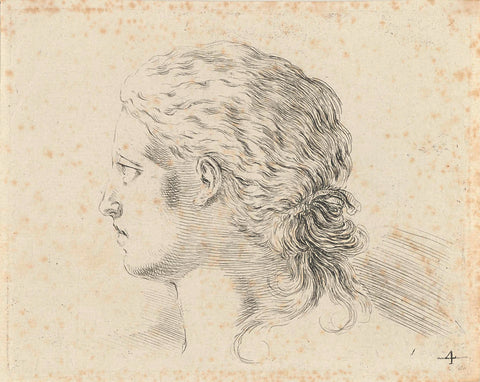 Head of woman, in profile to the left, Stefano della Bella, 1620 - 1647 Canvas Print