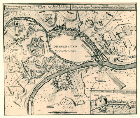 Siege and capture of Namur by the Allies, 1695, anonymous, 1695 Canvas Print