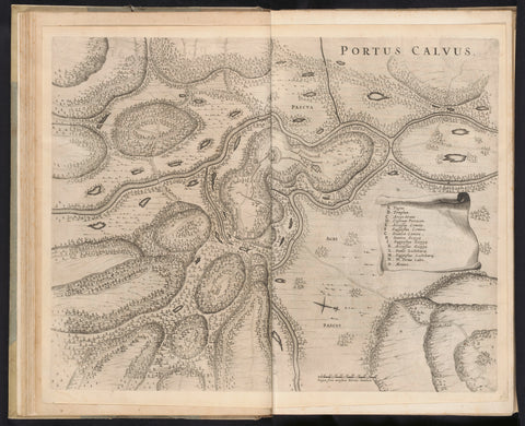 Map of the area around Porto Calvo, 1637, Jan van Brosterhuyzen, 1645 - 1647 Canvas Print