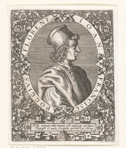 Portrait of Poggio Bracciolini, Theodor de Bry, 1669 Canvas Print