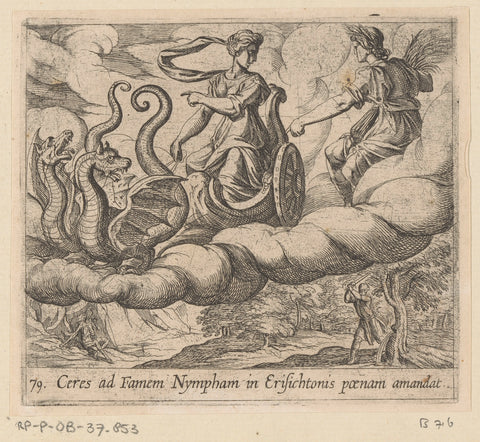 Ceres ordnates the punishment of Erysichthon, Antonio Tempesta, 1606 Canvas Print