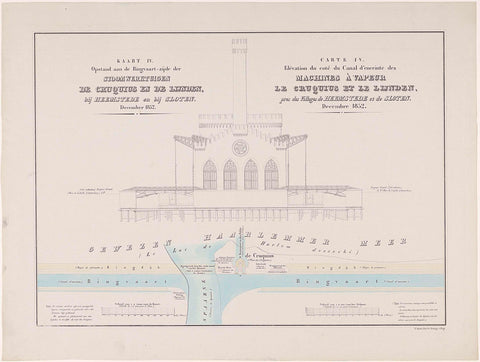 Map IV. Revolt on the Ringvaart side of steam tools the Cruquius and the Lijnden, near Heemstede and Sloten. December 1852, anonymous, 1852 - 1861 Canvas Print