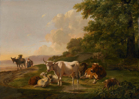 Landscape with Cattle, Pieter Gerardus van Os, 1806 Canvas Print