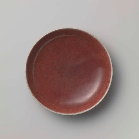 Saucer dish with a crackled red glaze, anonymous, c. 1800 - c. 1899 Canvas Print